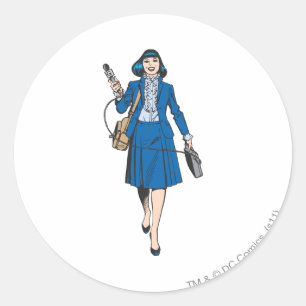 Lois Lane met microfoon Ronde Sticker