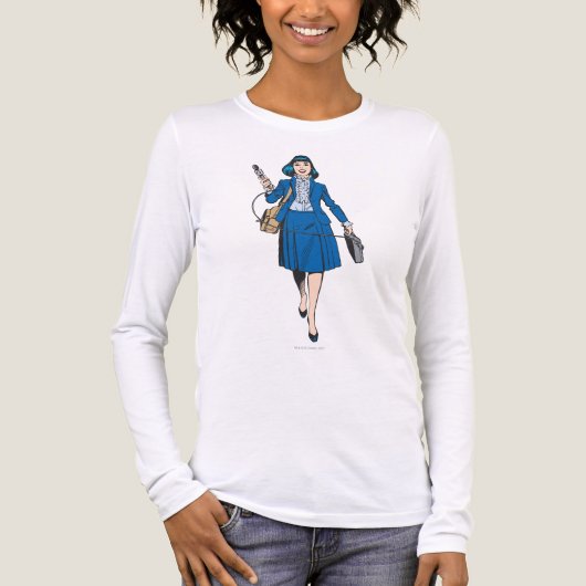 Lois Lane met microfoon Tri-Blend Shirt (Voorkant volledig)