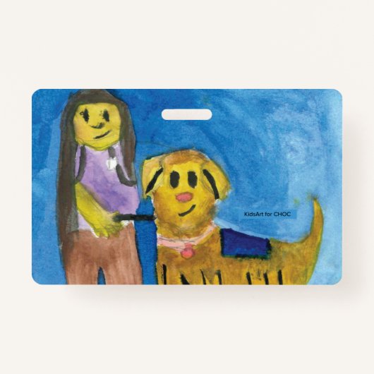 Lois the Therapy Dog - Kinder kunst voor CHOC Badge (Voorkant)