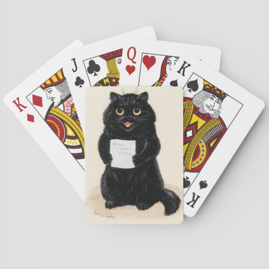 Lois Wain Black Cat Zingt Home Sweet Home Pokerkaarten (Achterkant)