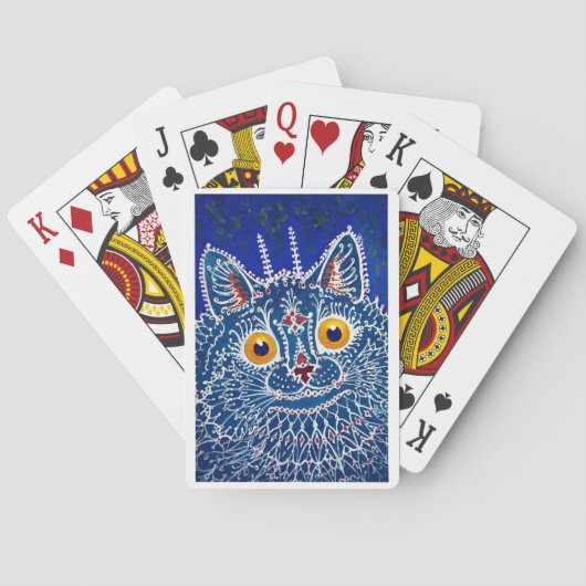 Lois Wain Blue Fractal Cat Pokerkaarten (Achterkant)
