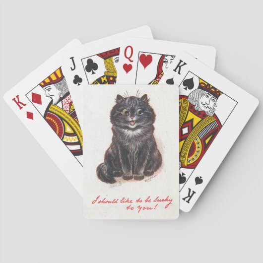Lois Wain Lucky Black Cat Pokerkaarten (Achterkant)