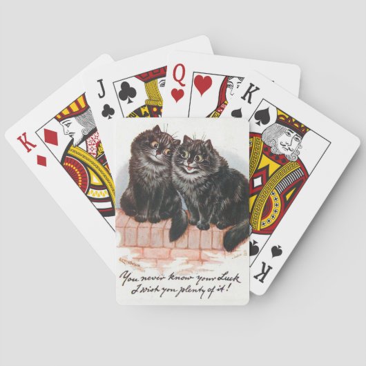 Lois Wain Lucky Black Cats Pokerkaarten (Achterkant)