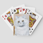 Lois Wain White Cat Portrait Pokerkaarten (Achterkant)