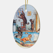 Lois Wain's Spring Cleaning Cats Keramisch Ornament (Links)