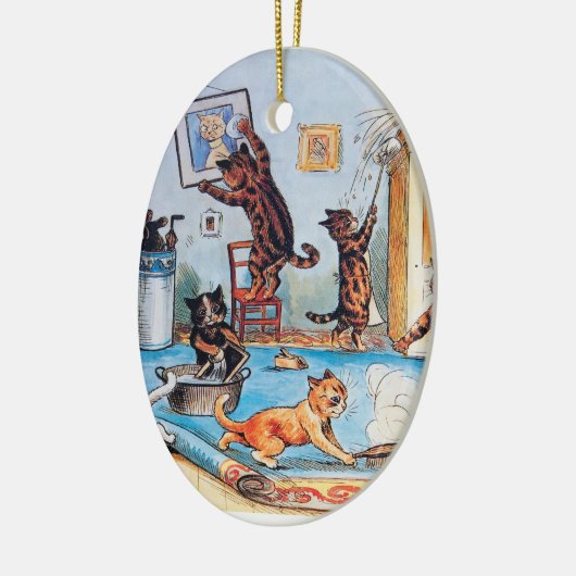 Lois Wain's Spring Cleaning Cats Keramisch Ornament (Links)