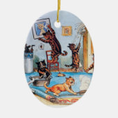 Lois Wain's Spring Cleaning Cats Keramisch Ornament (Voorkant)