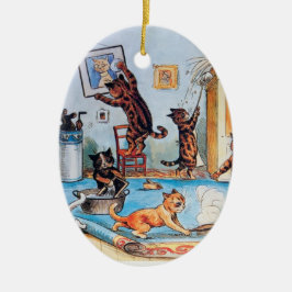Lois Wain's Spring Cleaning Cats Keramisch Ornament