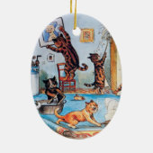 Lois Wain's Spring Cleaning Cats Keramisch Ornament (Achterkant)