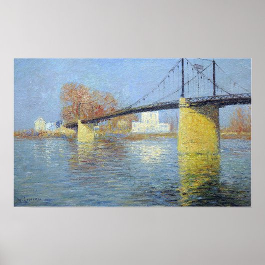 Loiseau - de Suspendu-brug bij Triel Sur Seine ... Poster (Voorkant)