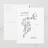 L'oiseau et le bouquet, door Apollinaire Briefkaart (Voorkant / Achterkant)