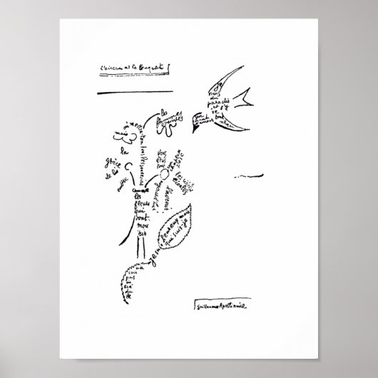L'oiseau et le bouquet, door Apollinaire Poster (Voorkant)