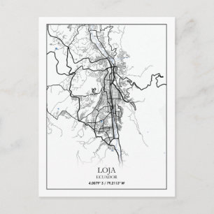 Loja Ecuador Zuid-Amerika - Stadskaart reizen Briefkaart