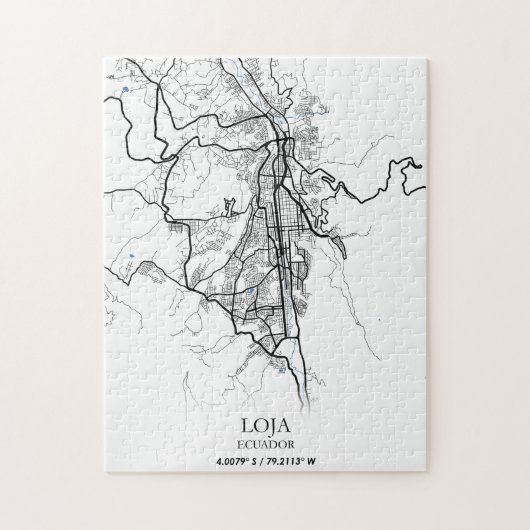 Loja Ecuador Zuid-Amerika - Stadskaart reizen Legpuzzel (Verticaal)