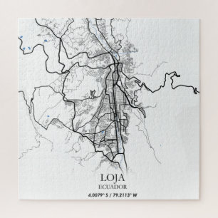 Loja Ecuador Zuid-Amerika - Stadskaart reizen Legpuzzel