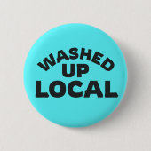 Lokaal aangespoeld | Grappige gedurfde belettering Ronde Button 5,7 Cm (Voorkant)