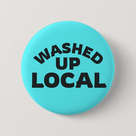 Lokaal aangespoeld | Grappige gedurfde belettering Ronde Button 5,7 Cm (Voorkant)