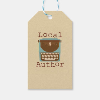 Lokaal auteurschap typewriter logo geschenklabel cadeaulabel