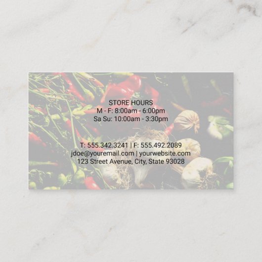 Lokaal biologisch | Landbouwers verkopen verse pro Visitekaartje (Achterkant)