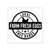 Lokaal Boerderij Fresh Free Range Eggs Stamp Rubberstempel (Afrduk)