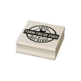 Lokaal Boerderij Fresh Free Range Eggs Stamp Rubberstempel
