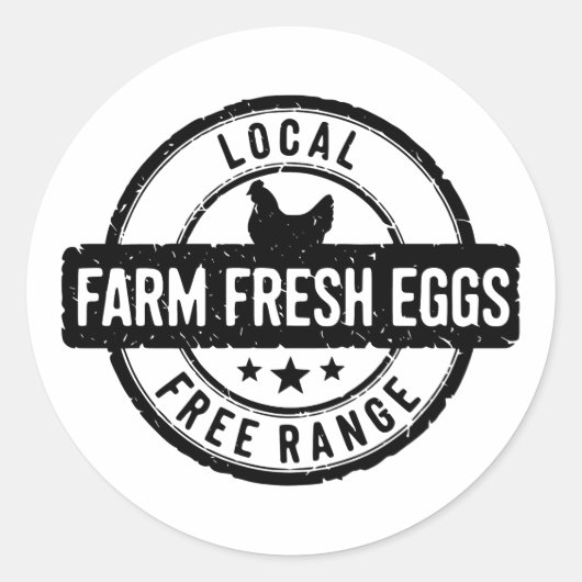 Lokaal Boerderij Fresh Free Range Eggs Sticker (Voorkant)