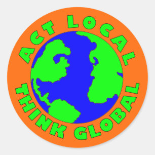 Lokaal denken Wereldwijde Sticker