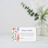 Lokaal gegroeid Baby Boy Douche Luier Raffle Informatiekaartje (Staand voorkant)