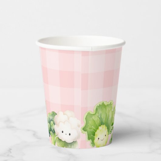 Lokaal gegroeid baby Roze meisje baby shower Papieren Bekers (Rechts)