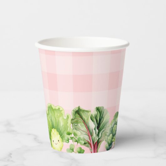 Lokaal gegroeid baby Roze meisje baby shower Papieren Bekers (Voorkant)