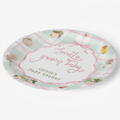 Lokaal gegroeid boerenmarktmeisje Baby shower Papieren Bordje (Gekanteld)