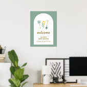Lokaal gegroeid Boho Gardening Baby shower Welkom Poster (Thuiskantoor)