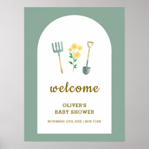 Lokaal gegroeid Boho Gardening Baby shower Welkom Poster