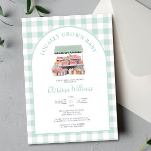 Lokaal gegroeid genderneutraal groen Baby shower Kaart