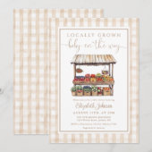 Lokaal gegroeid genderneutraal rustiek Baby shower Kaart (Voorkant / Achterkant)