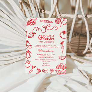 Lokaal gegroeid geslachtsneutraal Baby shower Kaart
