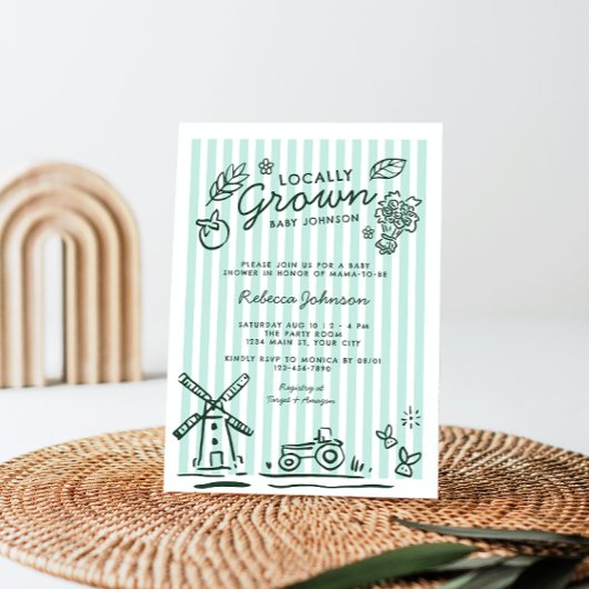 Lokaal gegroeid geslachtsneutraal Baby shower Kaart