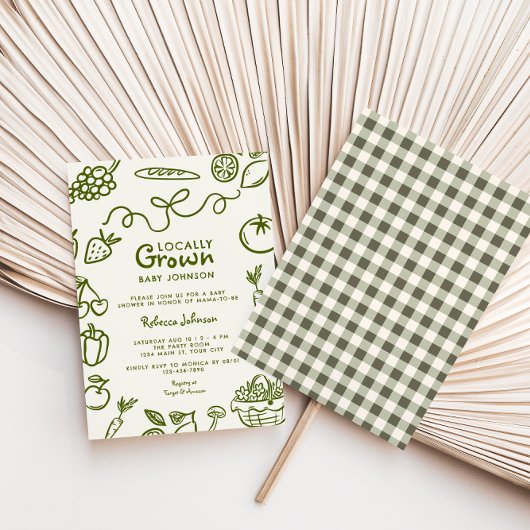Lokaal gegroeid geslachtsneutraal Baby shower Kaart