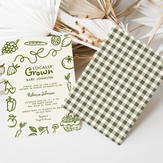 Lokaal gegroeid geslachtsneutraal Baby shower Kaart