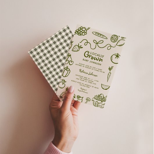 Lokaal gegroeid geslachtsneutraal Baby shower Kaart