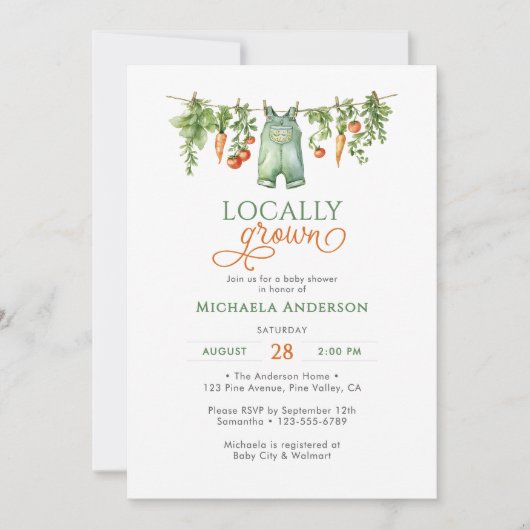 Lokaal gegroeid geslachtsneutraal Baby shower Kaart (Voorkant)