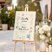 Lokaal gegroeid Hand getrokken Baby shower Welkom