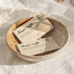 Lokaal gegroeid Hand getrokken Luier Raffle Informatiekaartje