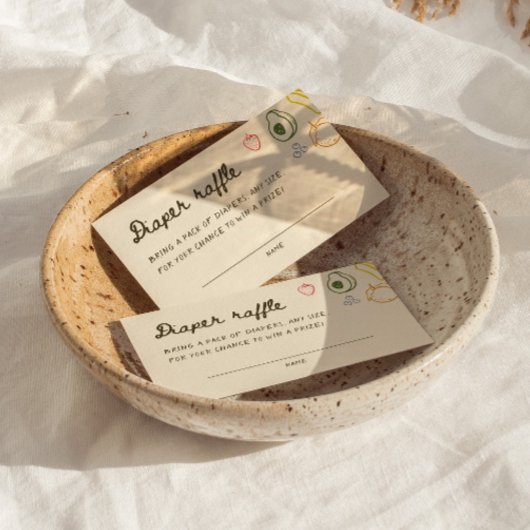 Lokaal gegroeid Hand getrokken Luier Raffle Informatiekaartje