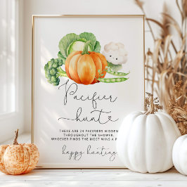 Lokaal gegroeid Herfst Pacifier jacht baby shower  Poster