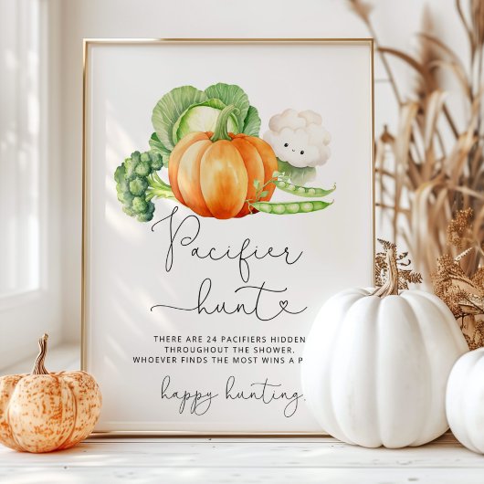 Lokaal gegroeid Herfst Pacifier jacht baby shower  Poster