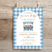 Lokaal gegroeid jongetje op weg naar baby shower kaart