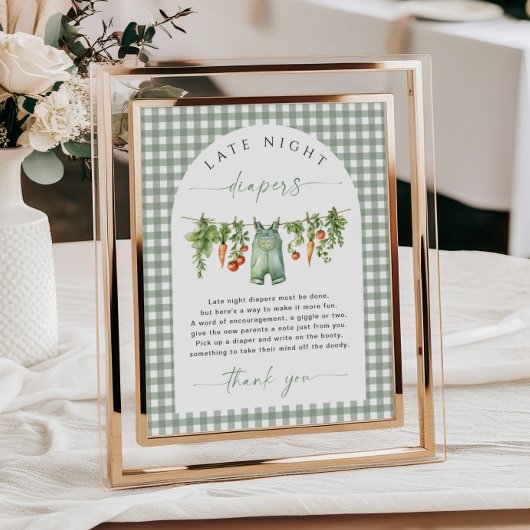 Lokaal gegroeid Late Night Luiers Baby shower spel Poster