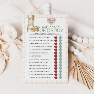 Lokaal gegroeid mama of papa Baby shower spel
