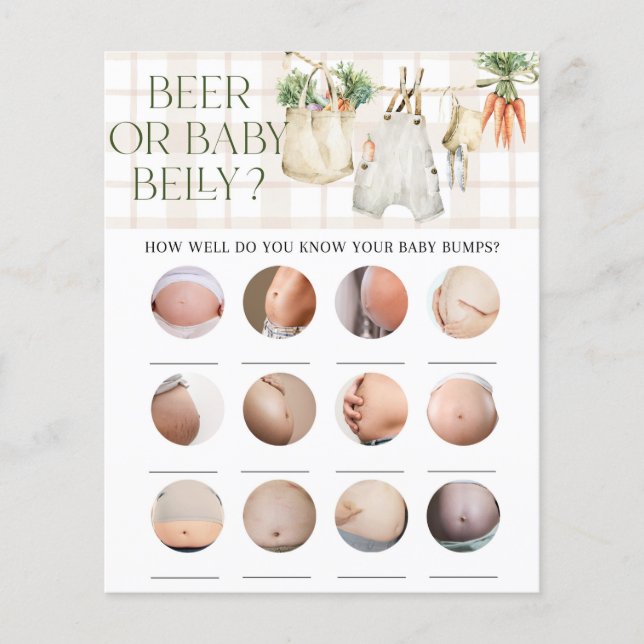 Lokaal gegroeid mama of papa Baby shower spel (Voorkant)